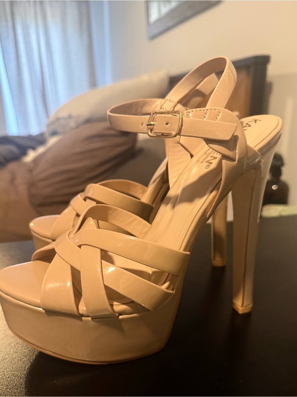 Nude patent platform heels Brand new! - Picture 2 of 3